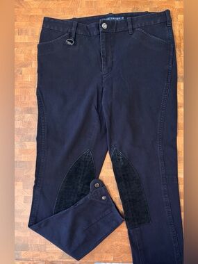Ralph Lauren Black Riding Jeans with Suede Knee Patches